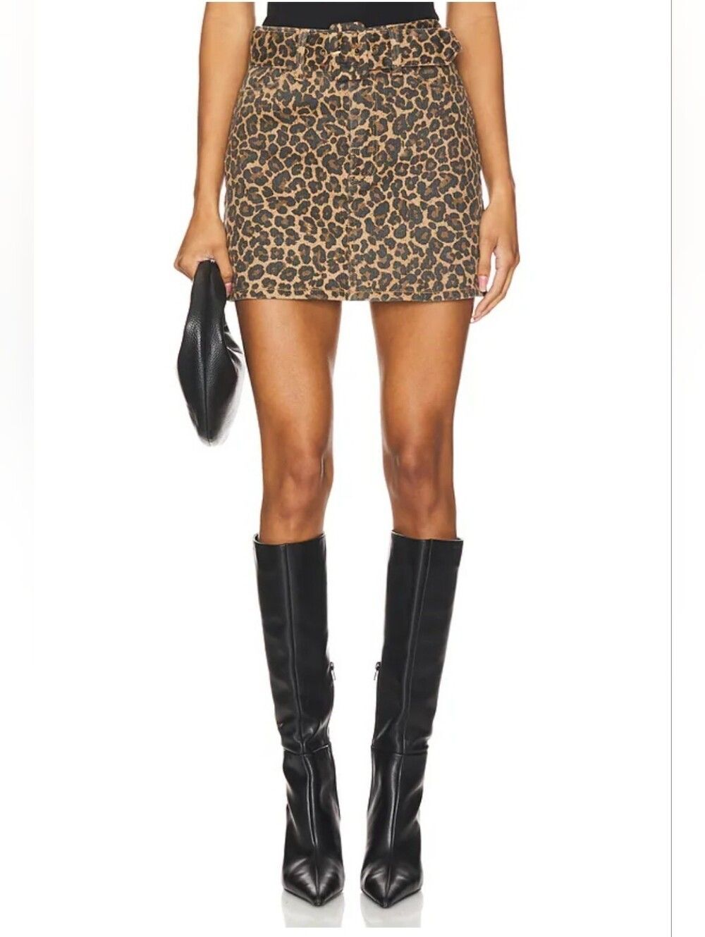Tyra Belted Skirt in Leopard LatteShow Me Your Mumu Euc Medium